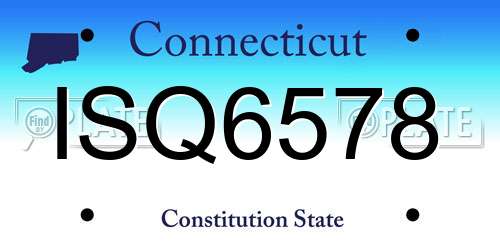 ISQ6578 Connecticut License Plate