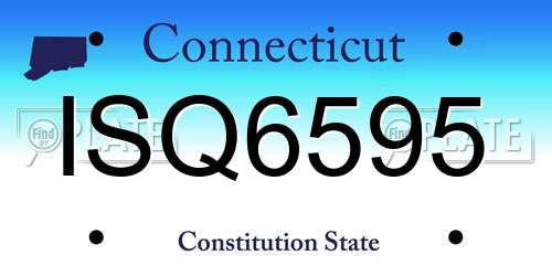 ISQ6595 Connecticut License Plate
