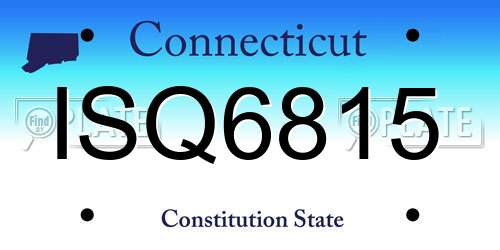 ISQ6815 Connecticut License Plate