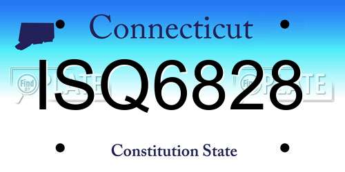 ISQ6828 Connecticut License Plate