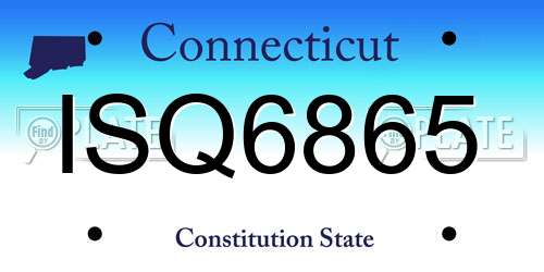 ISQ6865 Connecticut License Plate