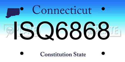 ISQ6868 Connecticut License Plate