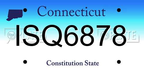 ISQ6878 Connecticut License Plate