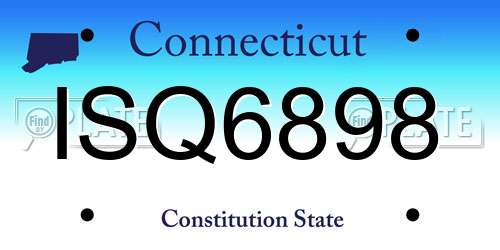 ISQ6898 Connecticut License Plate