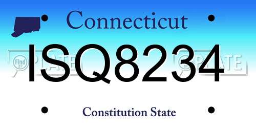 ISQ8234 Connecticut License Plate