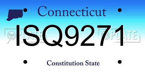 ISQ9271 Connecticut License Plate