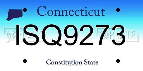 ISQ9273 Connecticut License Plate
