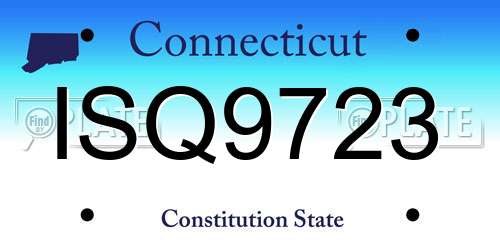 ISQ9723 Connecticut License Plate