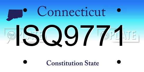 ISQ9771 Connecticut License Plate
