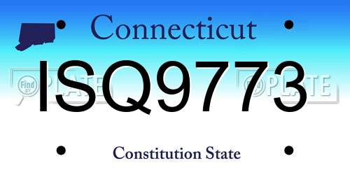 ISQ9773 Connecticut License Plate