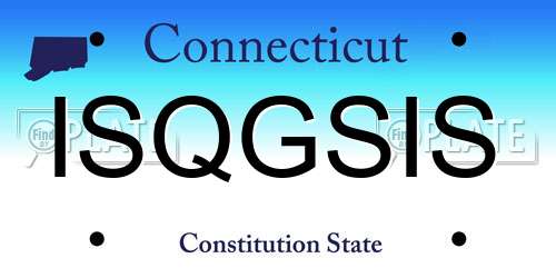ISQGSIS Connecticut License Plate