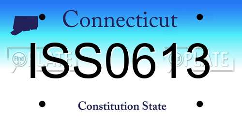 ISS0613 Connecticut License Plate