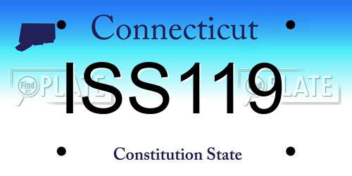 ISS119 Connecticut License Plate