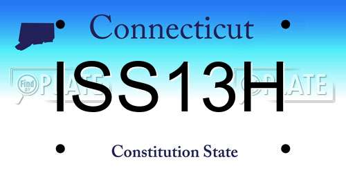 ISS13H Connecticut License Plate