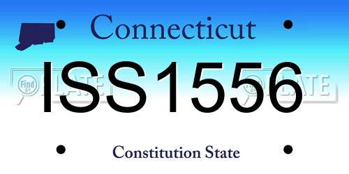 ISS1556 Connecticut License Plate