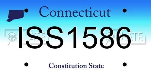 ISS1586 Connecticut License Plate