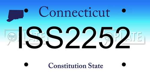 ISS2252 Connecticut License Plate