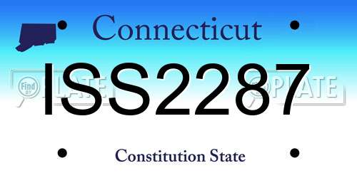 ISS2287 Connecticut License Plate