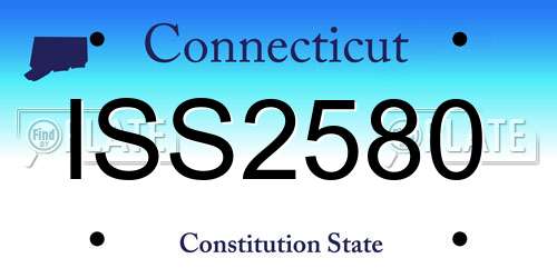 ISS2580 Connecticut License Plate