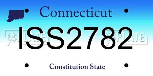 ISS2782 Connecticut License Plate