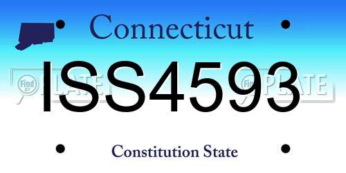 ISS4593 Connecticut License Plate
