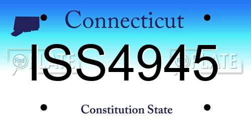 ISS4945 Connecticut License Plate