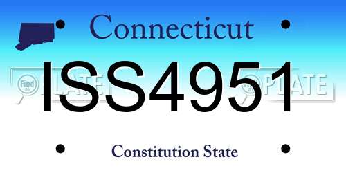 ISS4951 Connecticut License Plate