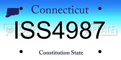 ISS4987 Connecticut License Plate