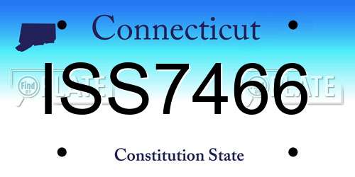 ISS7466 Connecticut License Plate