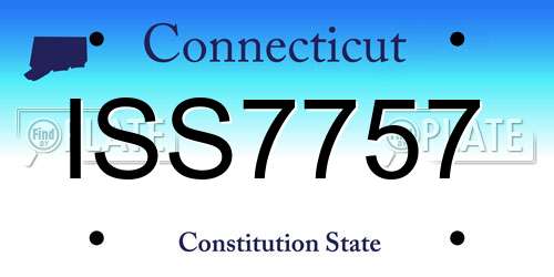 ISS7757 Connecticut License Plate