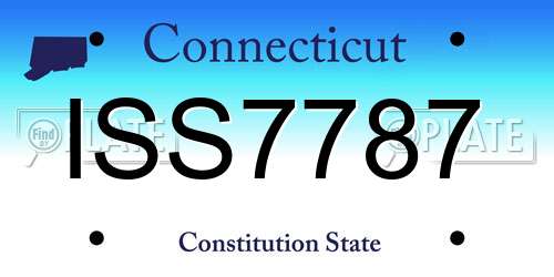 ISS7787 Connecticut License Plate