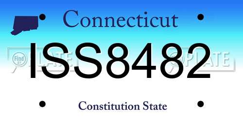 ISS8482 Connecticut License Plate