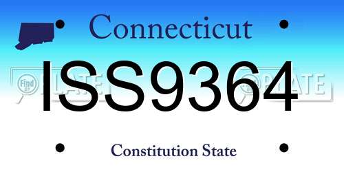 ISS9364 Connecticut License Plate