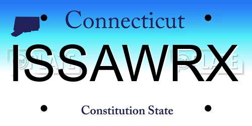 ISSAWRX Connecticut License Plate