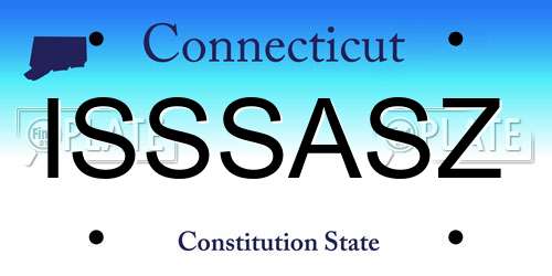 ISSSASZ Connecticut License Plate