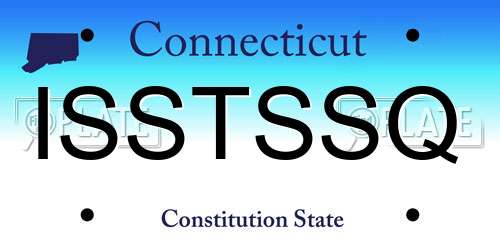 ISSTSSQ Connecticut License Plate