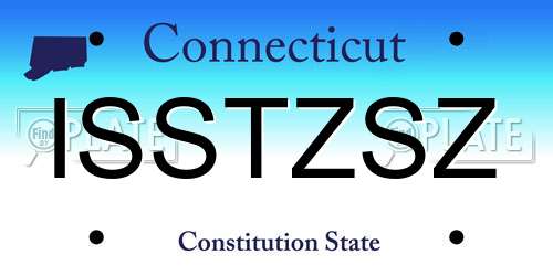 ISSTZSZ Connecticut License Plate