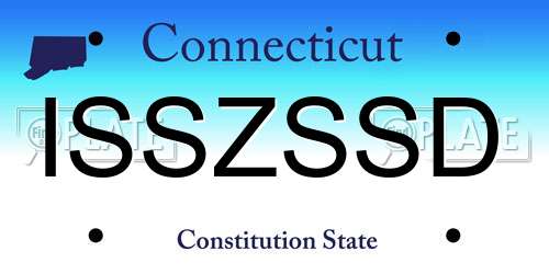 ISSZSSD Connecticut License Plate