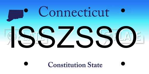 ISSZSSO Connecticut License Plate