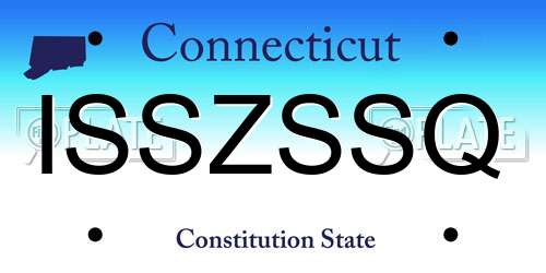 ISSZSSQ Connecticut License Plate