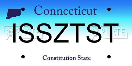ISSZTST Connecticut License Plate