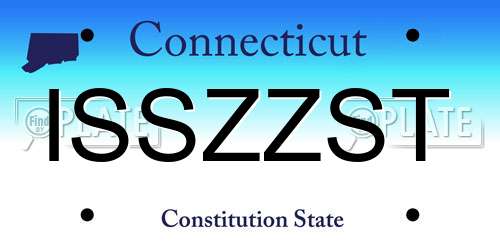 ISSZZST Connecticut License Plate