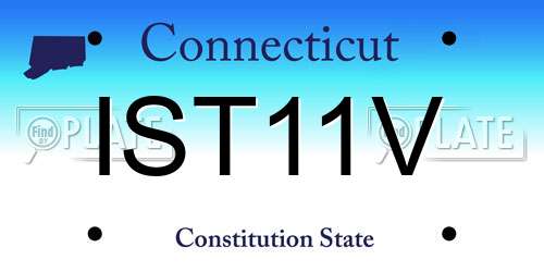 IST11V Connecticut License Plate