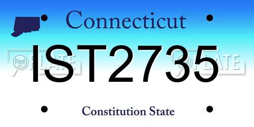 IST2735 Connecticut License Plate