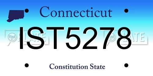 IST5278 Connecticut License Plate