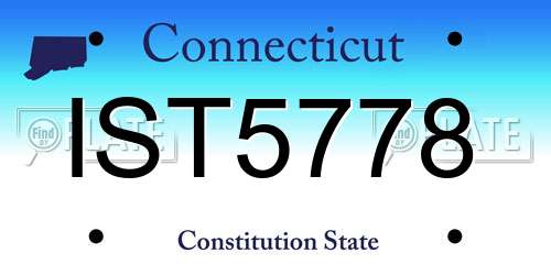IST5778 Connecticut License Plate
