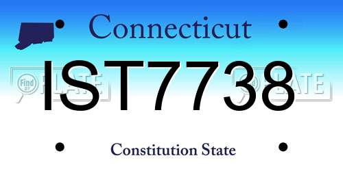 IST7738 Connecticut License Plate