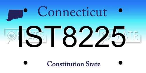 IST8225 Connecticut License Plate