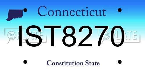 IST8270 Connecticut License Plate