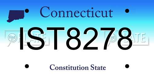 IST8278 Connecticut License Plate